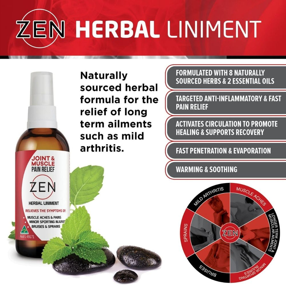 ZEN Herbal Liniment Joint & Muscle Pain Relief Spray 100mL