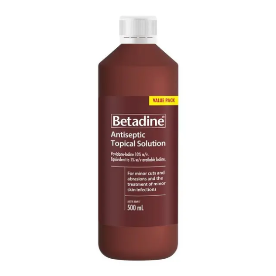 Betadine Antiseptic Topical Solution Povidone-iodine 10% Value Pack 500mL