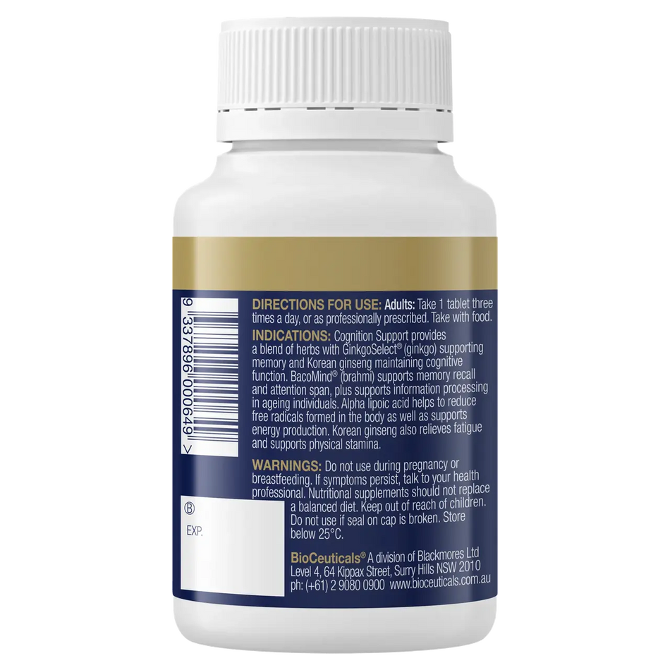 BioCeuticals Cognition Supports Memory & Cognitive Function Vegan 60 Tablets