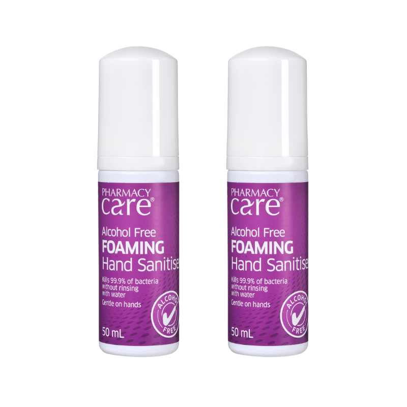 2x Pharmacy Care Alcohol Free Foam Sanitiser 50ml