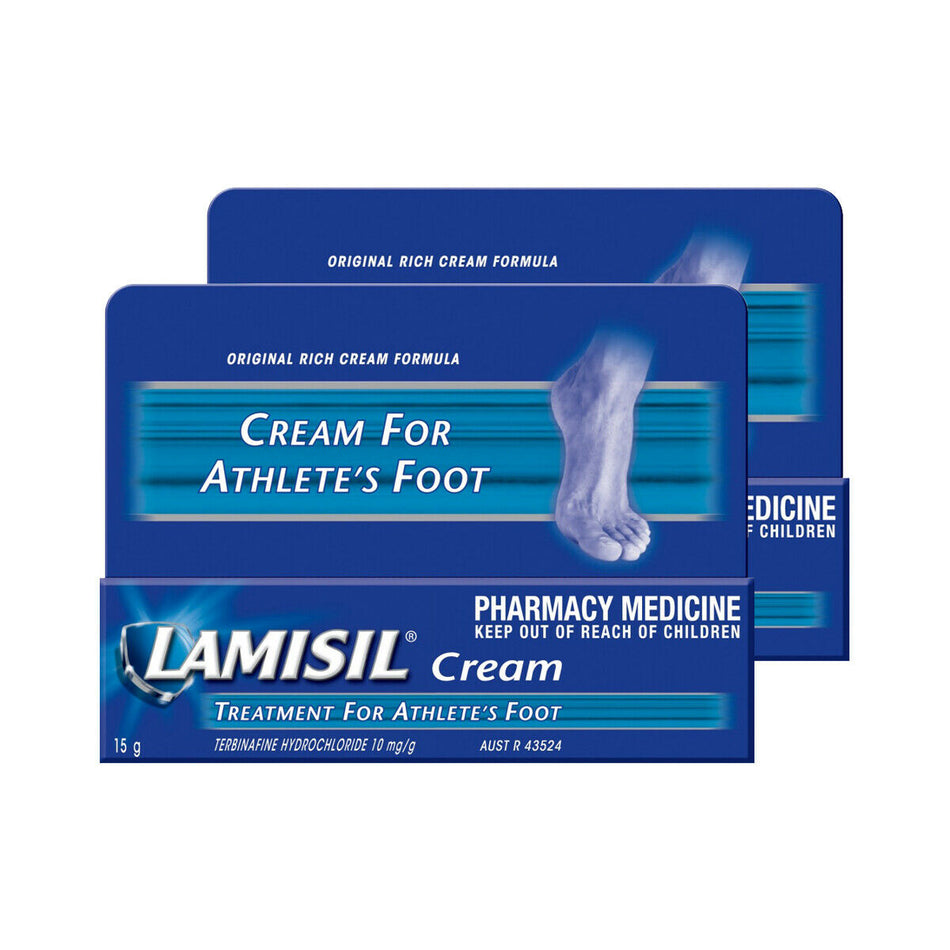 2 x Lamisil Cream Treatment Athlete's Foot Terbinafine 10mg Jock Itch Tinea