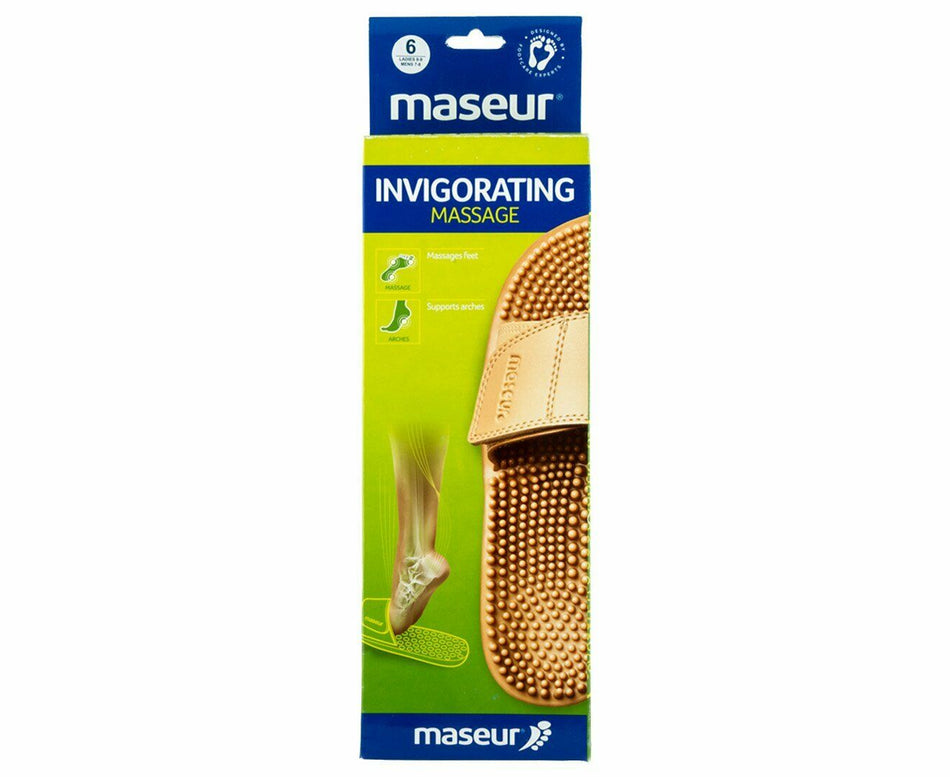 Maseur Invigorating Reflex Zone Massage Sandal Beige Size 9