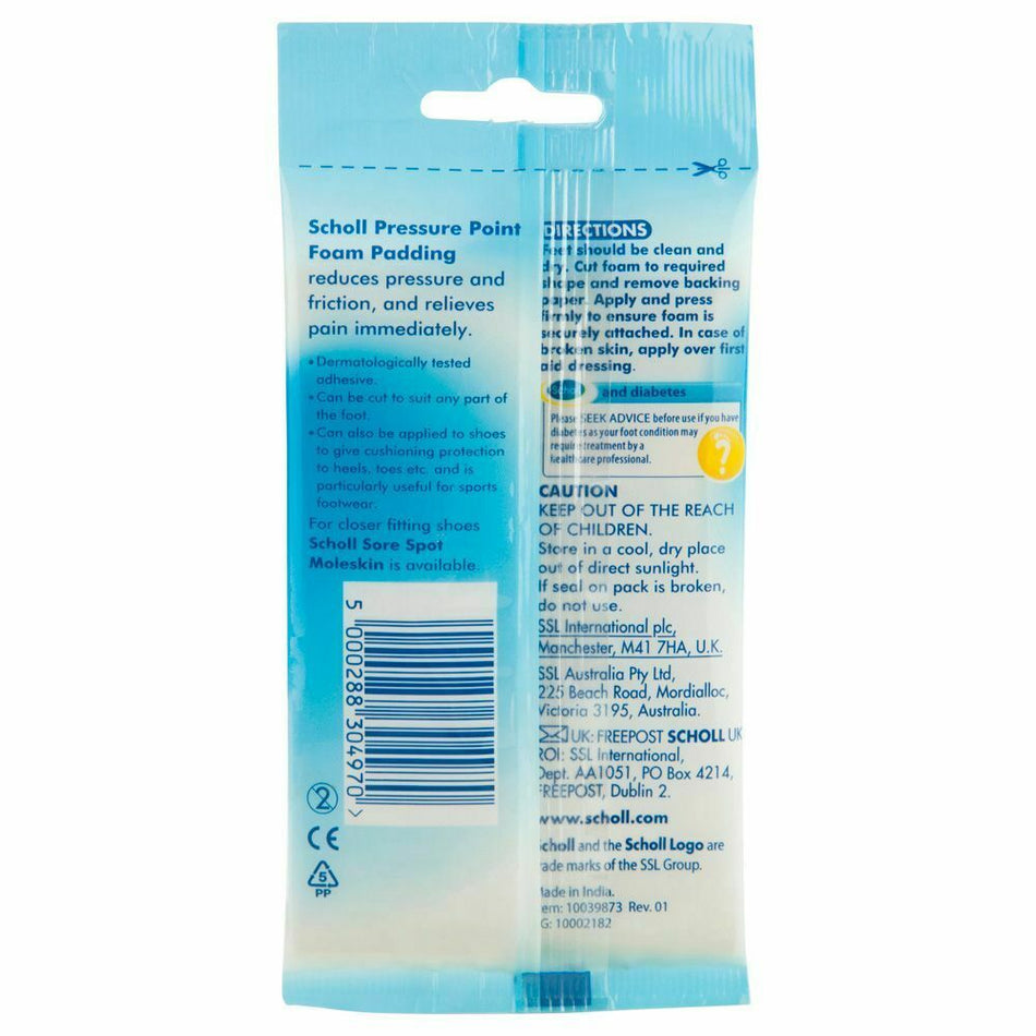 Scholl Pressure Point Foam Padding Immediate Pain Relief