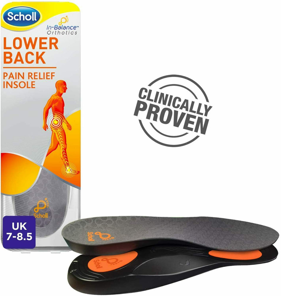 Scholl In-Balance Lower Back Orthotic Insole Pain Relief Medium Size 7-8.5