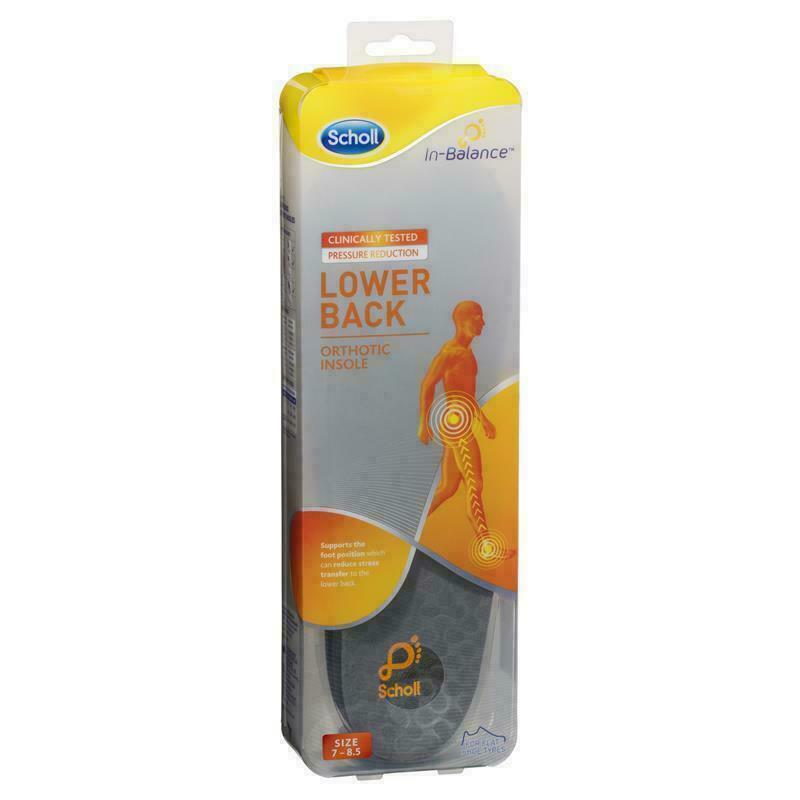Scholl In-Balance Lower Back Orthotic Insole Pain Relief Medium Size 7-8.5