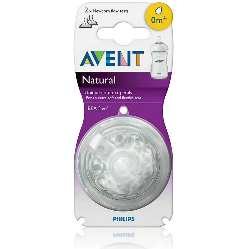 Philips Avent Natural Teat 0 Months+ - Newborn Flow - 2 Pack