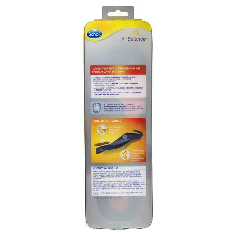 Scholl In-Balance Lower Back Orthotic Insole Pain Relief Large Size 9 - 11