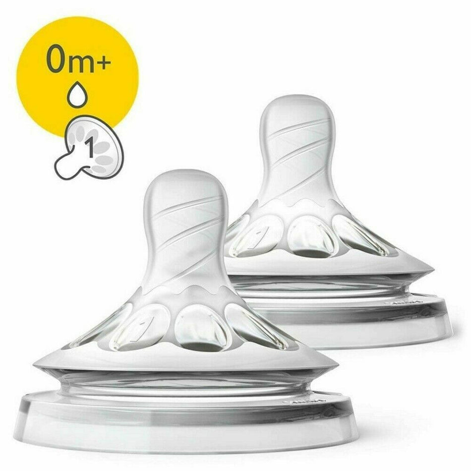 Philips Avent Natural Teat 0 Months+ - Newborn Flow - 2 Pack