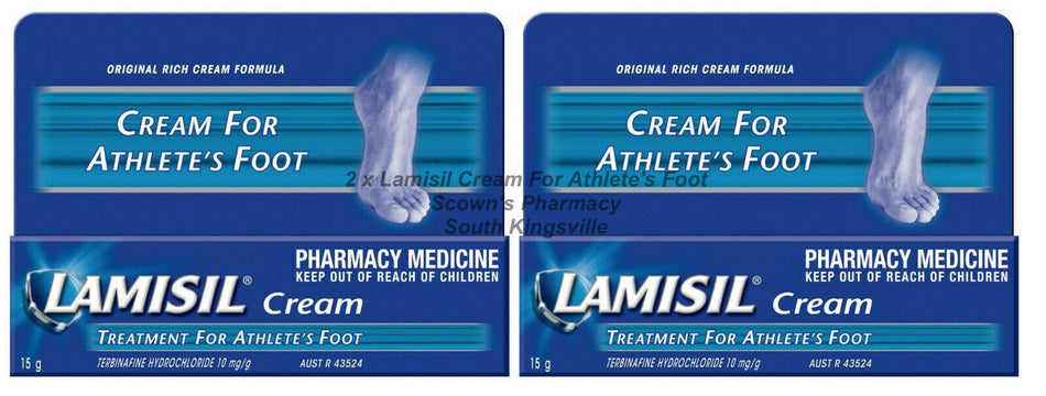 2 x Lamisil Cream Treatment Athlete's Foot Terbinafine 10mg Jock Itch Tinea