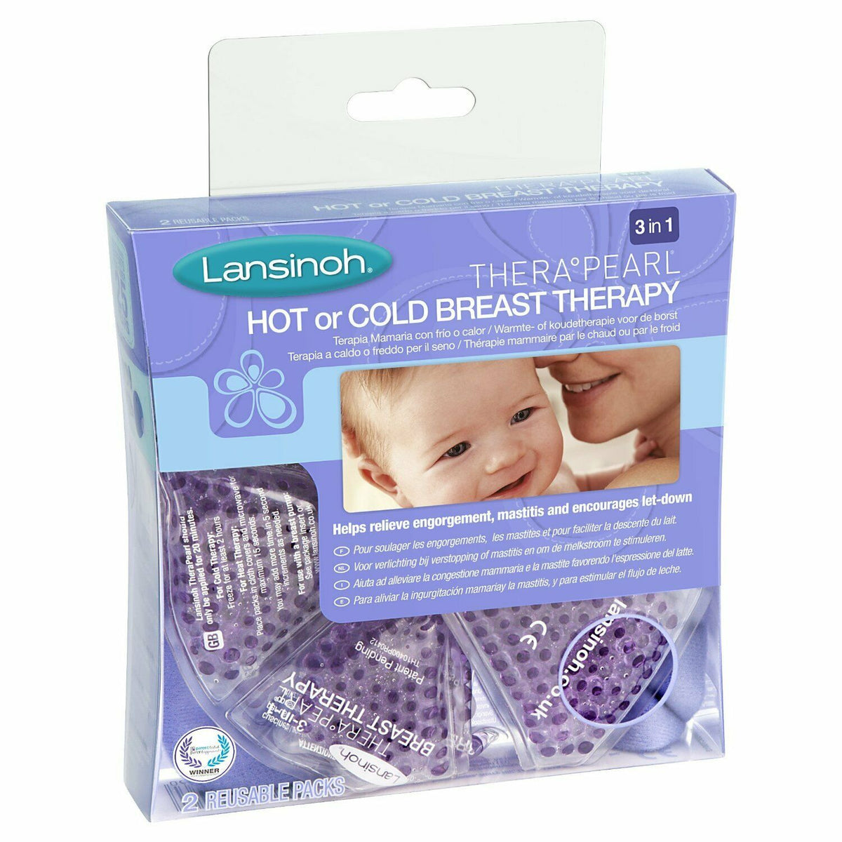 Lansinoh Thera Pearl 3in1 Breast Therapy Packs Hot Cold Mastitis & P Scown's Pharmacy