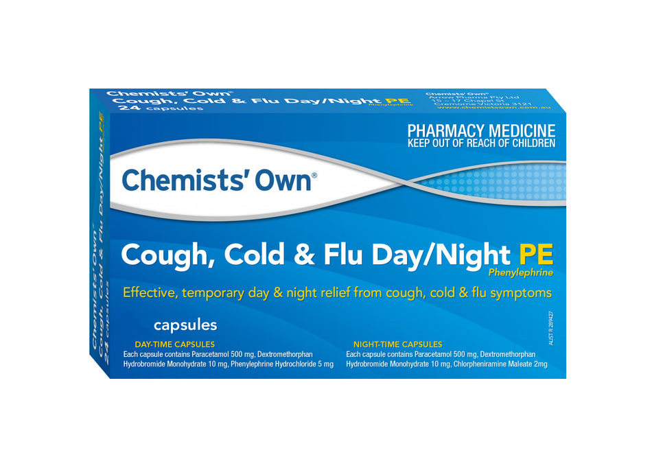 Chemists Own Cough, Cold & Flu Day/Night PE 24 Capsules