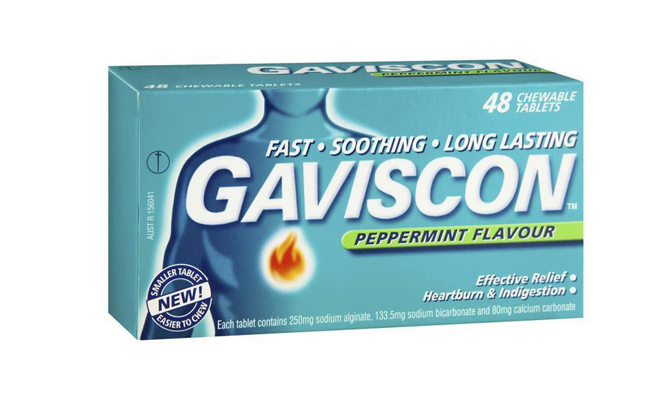 Gaviscon Chewable Tablets Peppermint 48 Pack