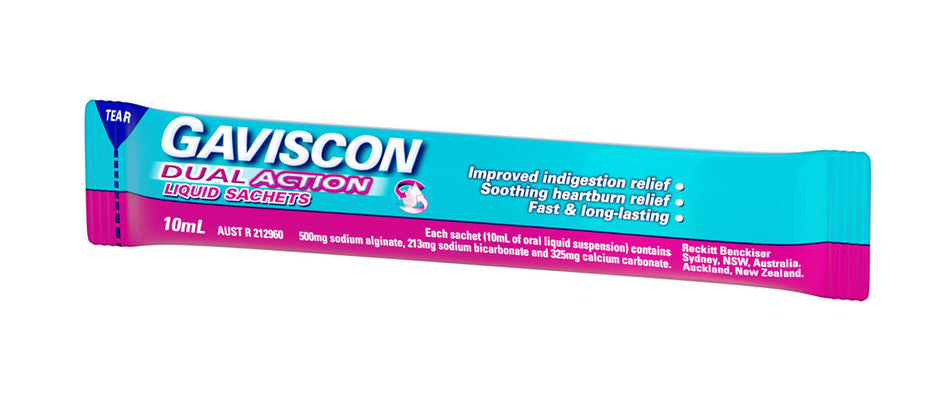 Gaviscon Dual Action Liquid 12 Sachets Peppermint