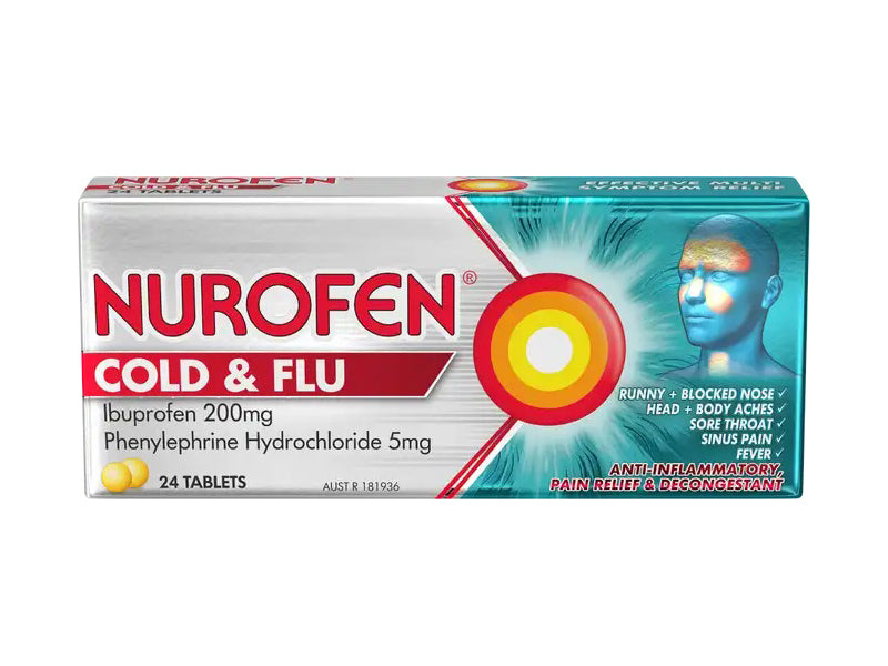 Nurofen Cold & Flu Multi-Symptom Relief 200mg - 24 Tablets