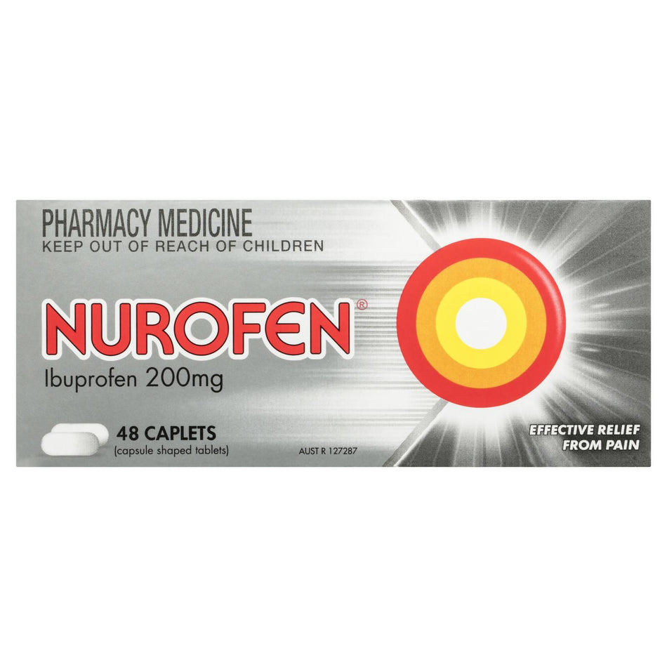Nurofen Ibuprofen Pain & Inflammation Relief 200mg 48 Caplets