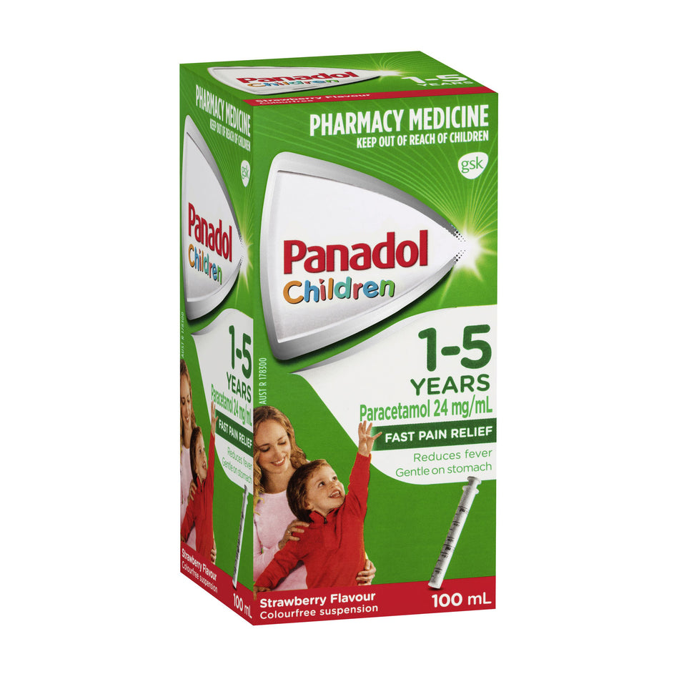 Panadol Children Colour-Free Suspension 1-5 Years Strawberry Flavour 100ml