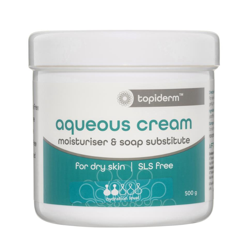Topiderm Aqueous Cream 500 g - For Moisturiser and Soap Substitute for Dry Skin