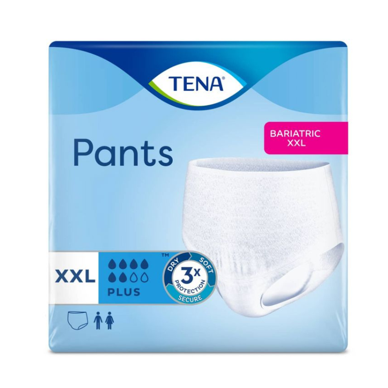 4 x TENA More Security and Discretion Incontinence Pants Plus Unisex Size XXL 12 Pack