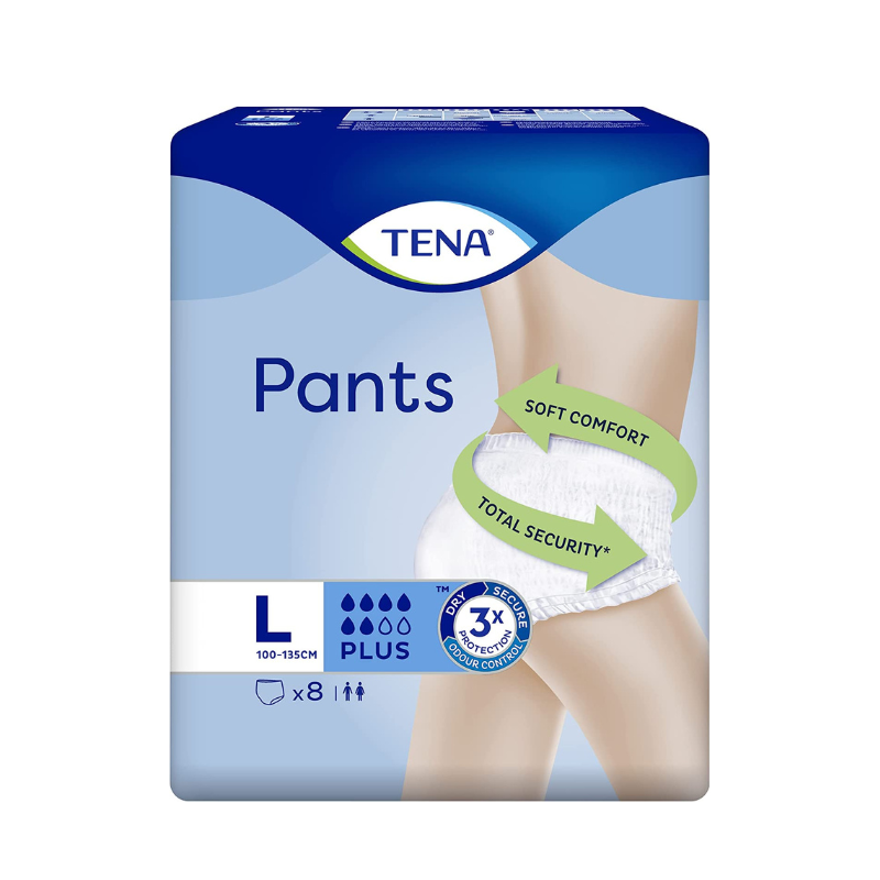 2 x TENA Pants Plus Large 8 Pack - More Security and Discretion Incontinence Pants
