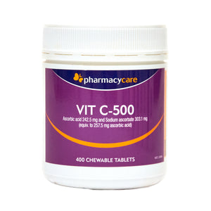 Pharmacy Care Vitamin C Sugarless 400 Tablets Orange Flavour