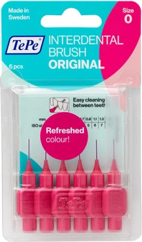 2 x TePe Interdental Brushes 0.4mm Pink Size 0 Original - ISO 6  Packs