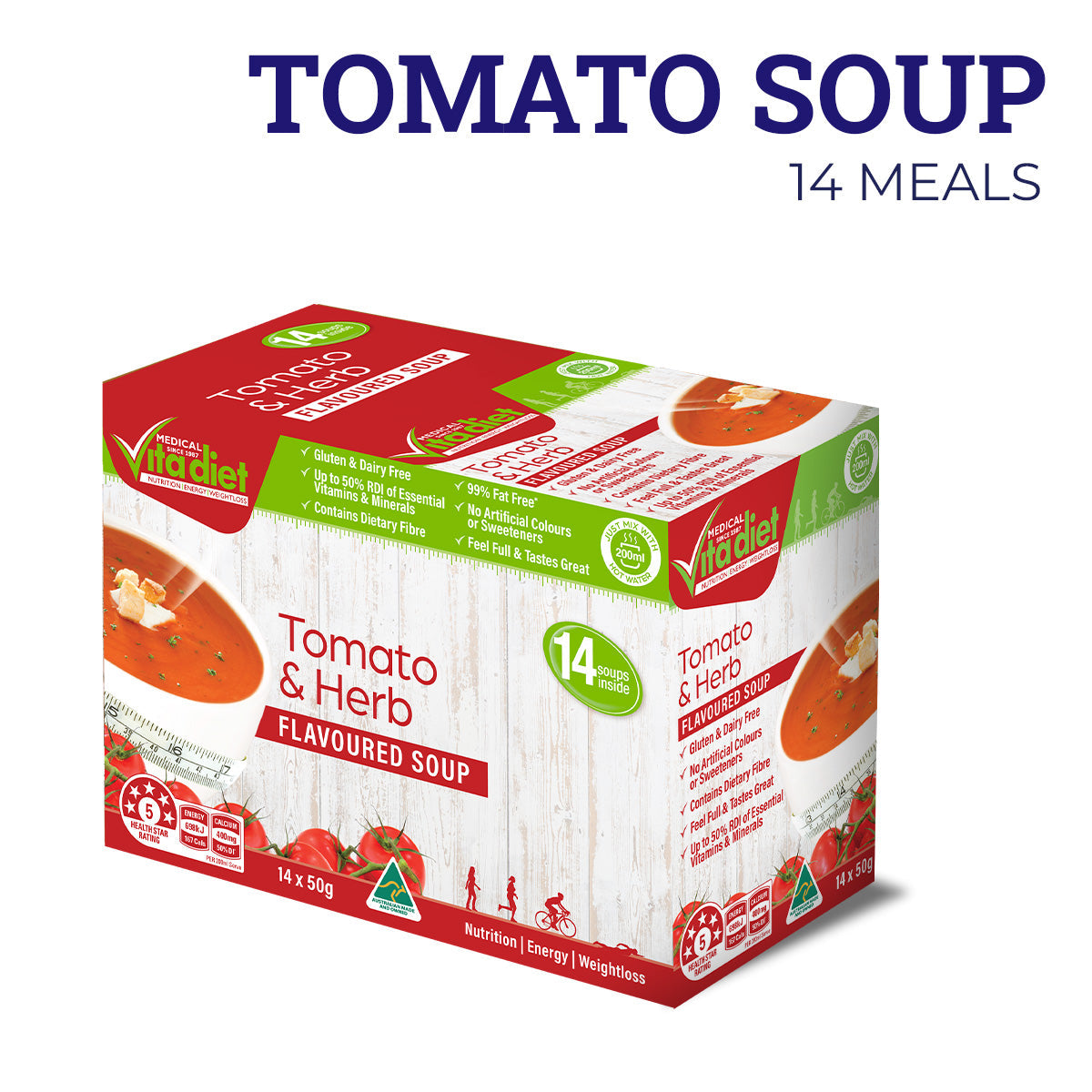VITA DIET Mediterranean Tomato Soup 14 Pack