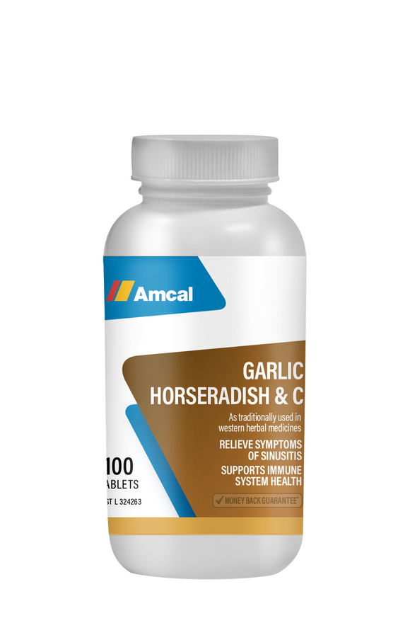 Amcal Garlic Horseradish & Vitamin C 100 Tablets