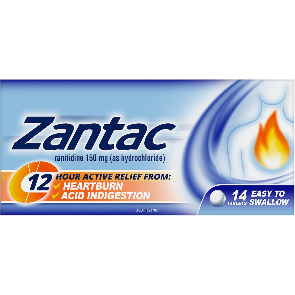 ZANTAC 150MG 14TAB  relief for heartburn & acid Indigestion