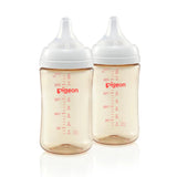 Pigeon Softouch Peristaltic Plus Wide Neck Bottle Twin Pack 240ml