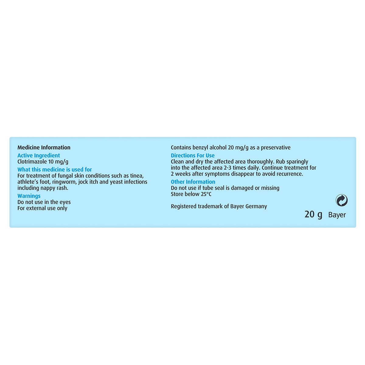 Canesten Clotrimazole Antifungal Cream 20g - Image 2