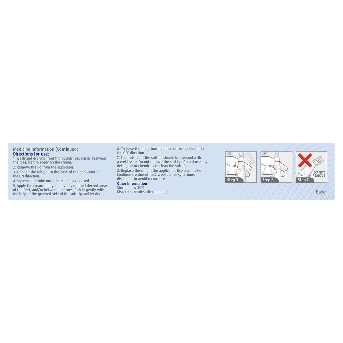 Canesten Once Daily Athletes Foot Cream with Applicator 15g - Image 4