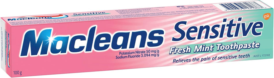 Macleans Sensitive Toothpaste for Sensitivity Relief, Mint 100g