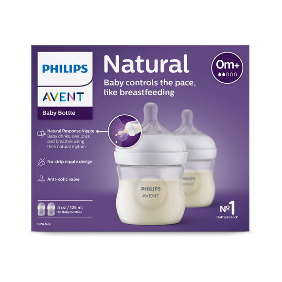 Philips Avent Natural Feeding Bottle - 125 mL - 2 Bottle Set