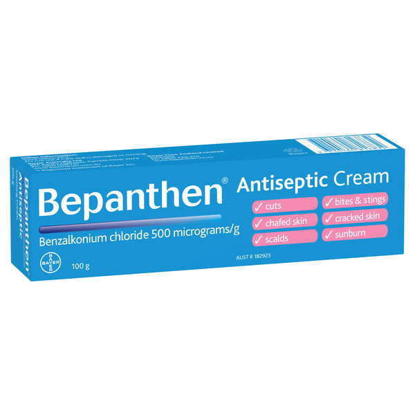 Bepanthen Antiseptic Soothing Cream 100g for Cuts, Bites & Stings,Chafed Skin