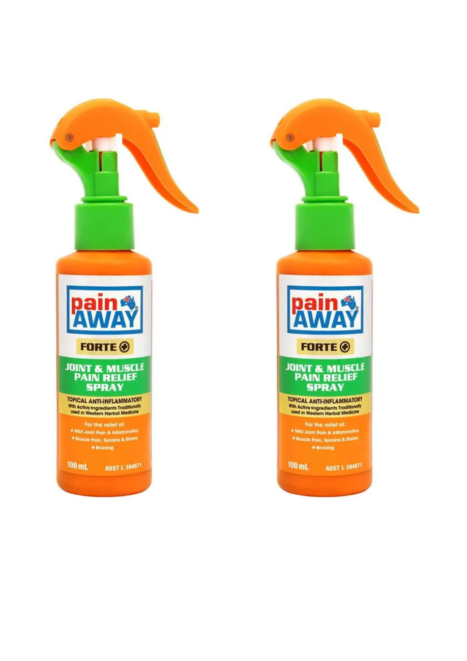 2 x PainAway Arthritis Spray 100mL = 200mL Joint Muscular Inflammation Pain Away