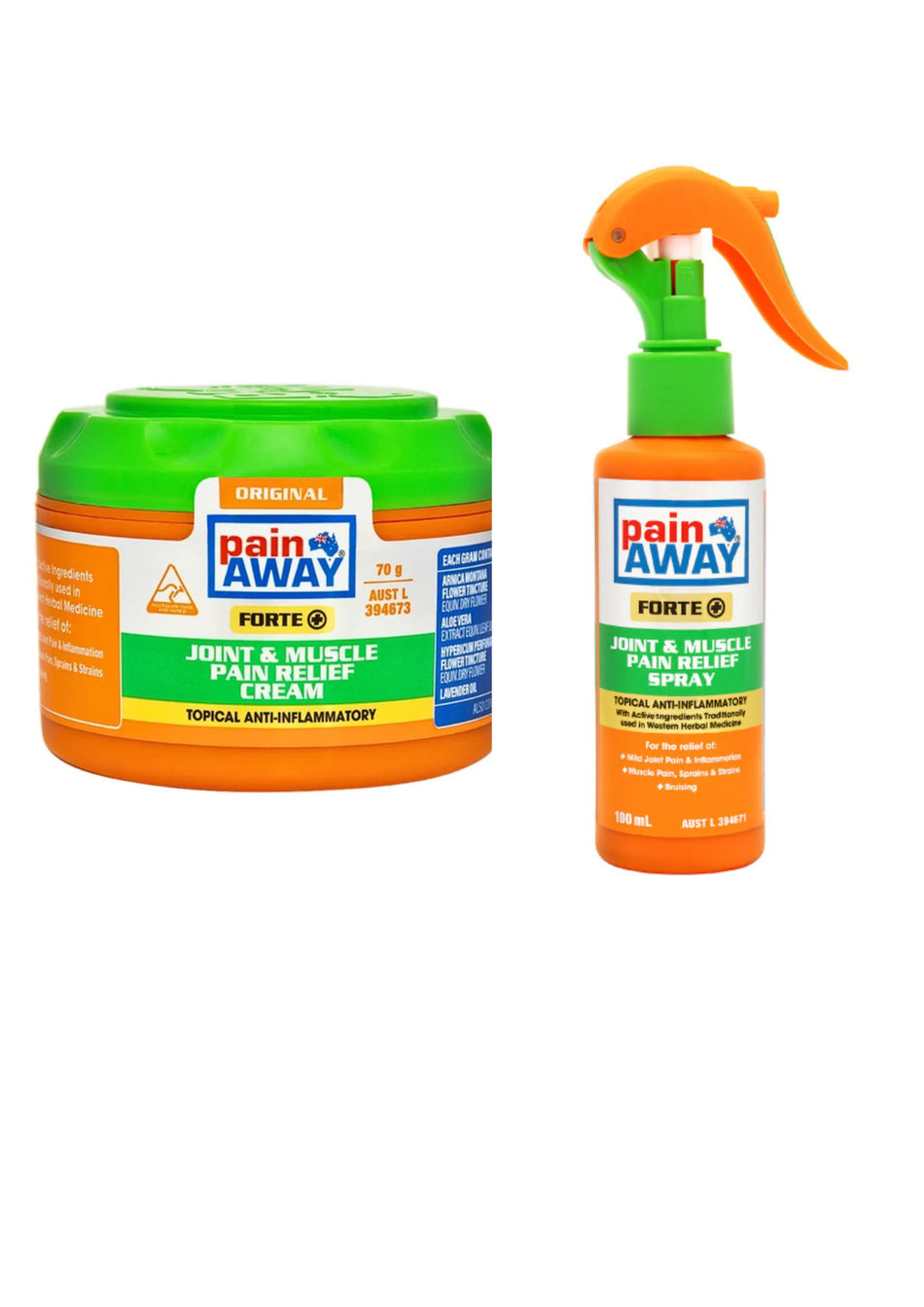 PainAway Arthritis Cream 70g & Spray 100mL Pack
