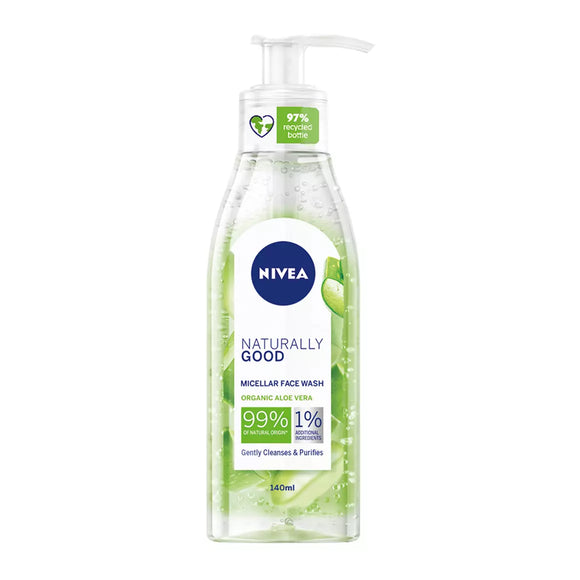 Nivea Naturally Good Micellar Face Wash Organic Aloe Vera 140mL