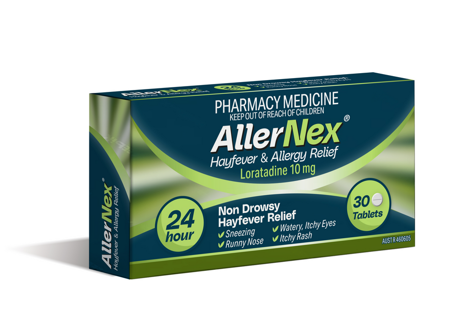 AllerNex Hayfever & Allergy Relief Non Drowsy 24 Hours - 30 Tablets