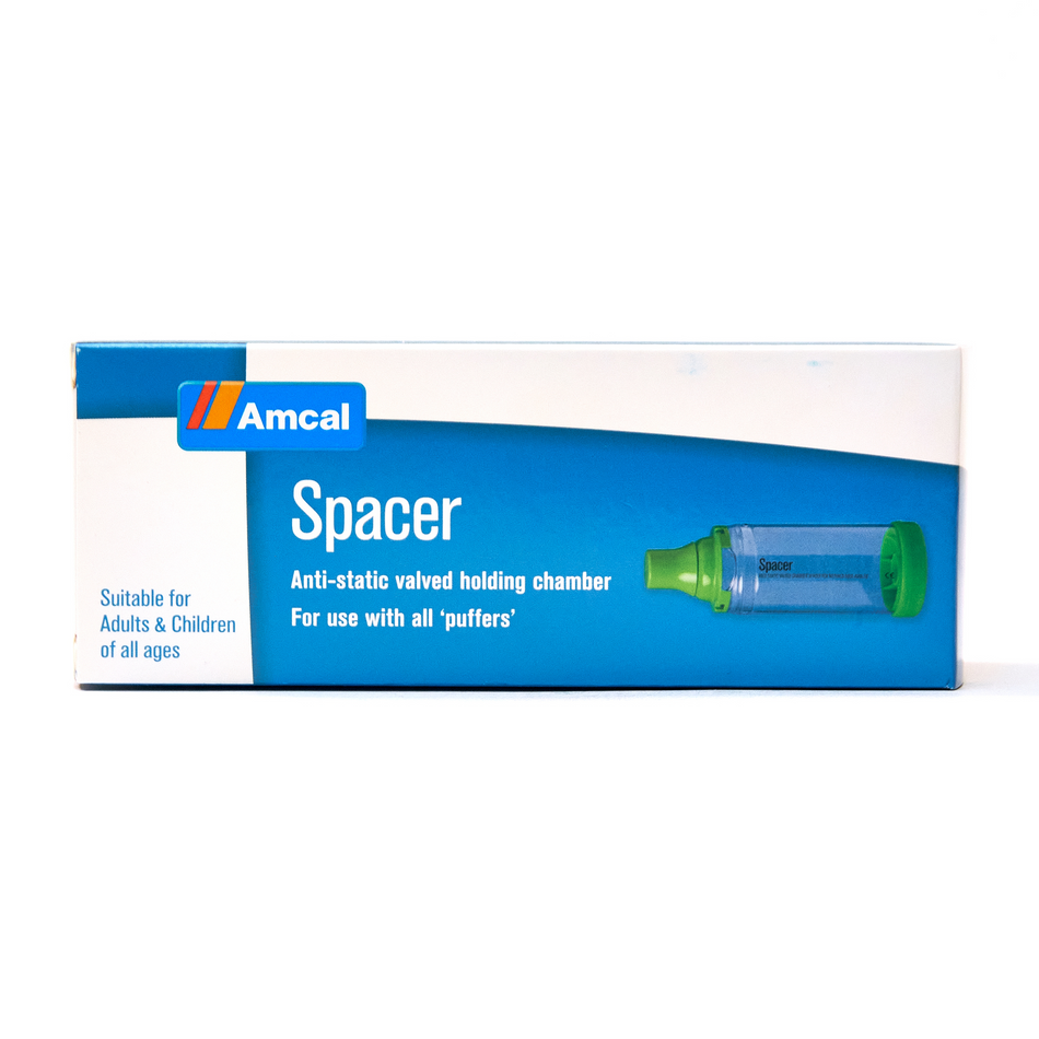 Amcal Spacer Anti-Static Valved Holding Chamber - Use with all Puffers