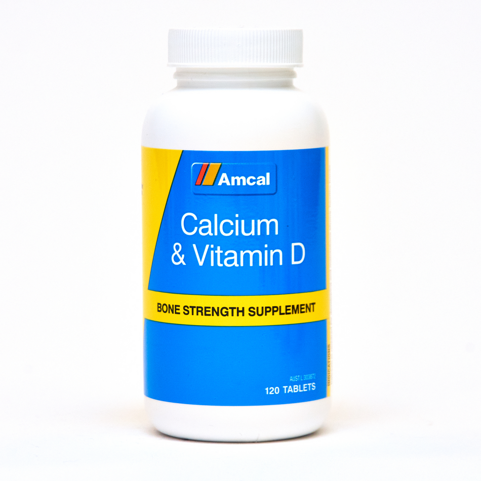 Amcal Calcium & Vitamin D 120 Tablets - Bone Strength Supplement