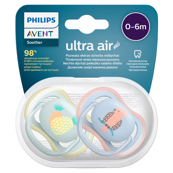 AVENT Ultra Air Pacifier Soother 0-6 Months Deco 2 Pack
