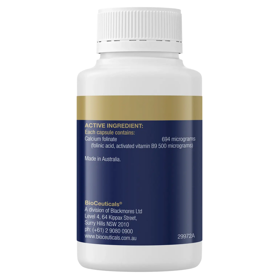 BioCeuticals Folinic Acid Activated Vitamin B9 Calcium 120 Capsules