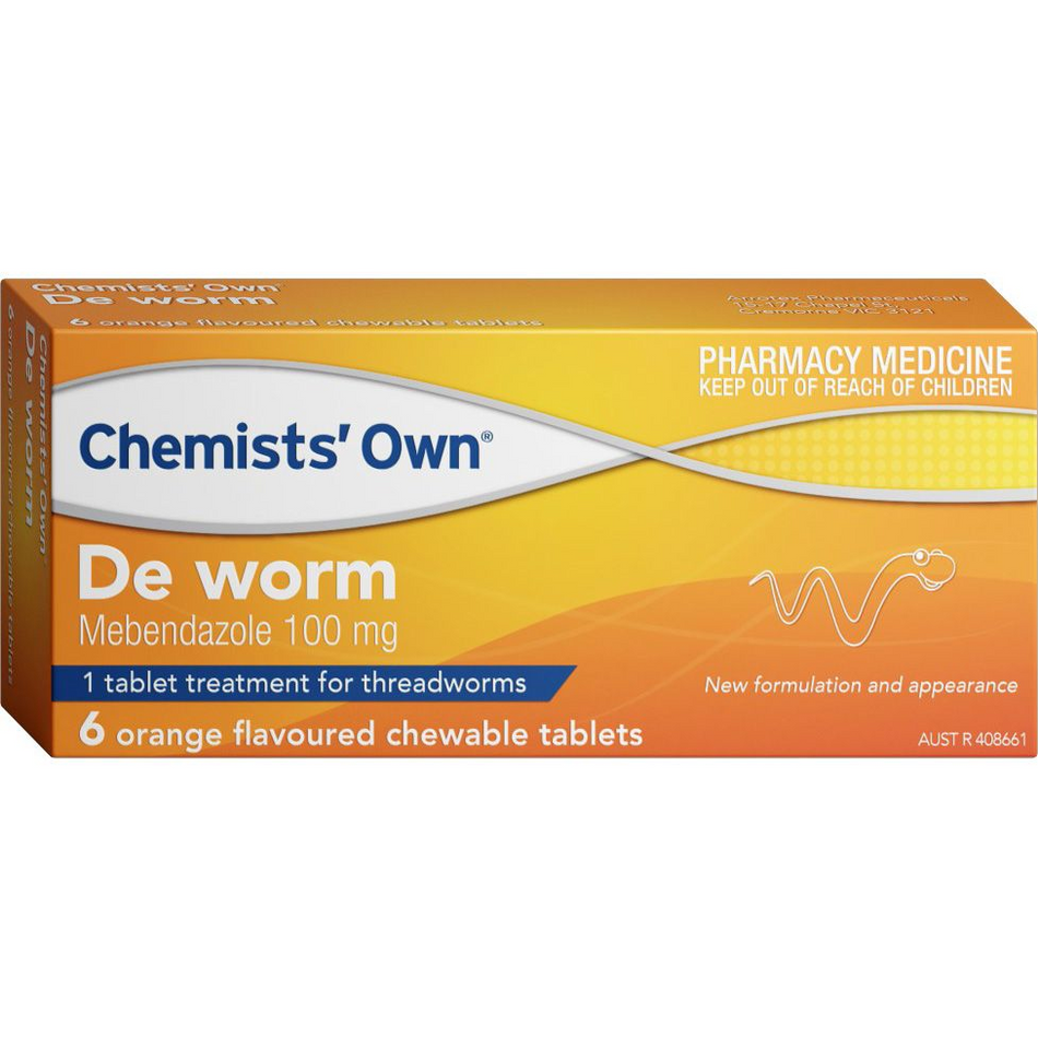 Chemists Own De Worm Chewable Tablets 6 Tablets