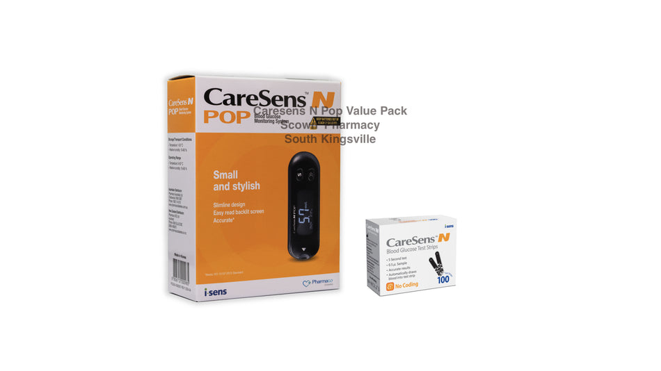 CareSens N Pop Blood Glucose Monitoring System plus Extra 100 Strips Value Pack