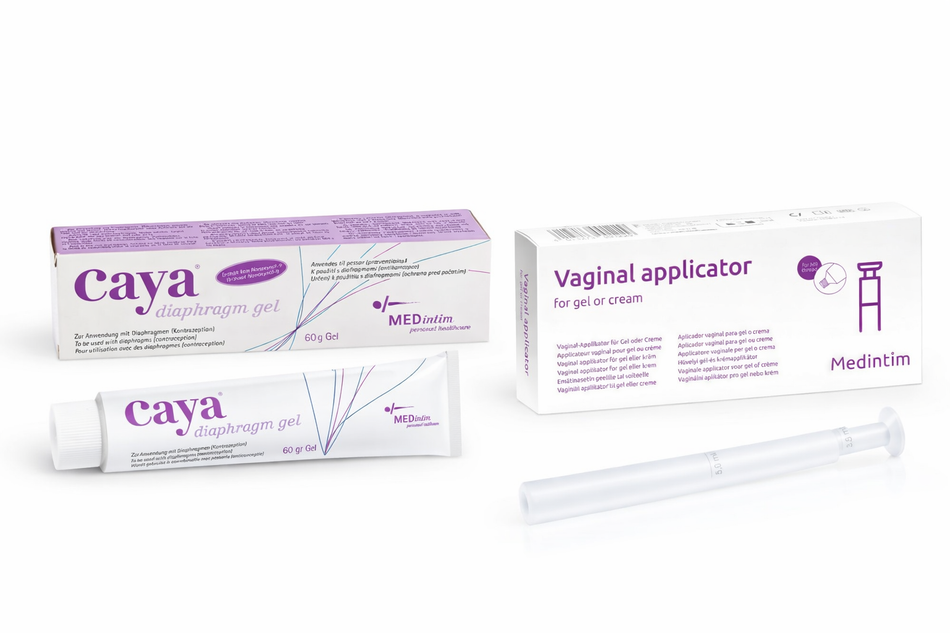 Caya Gel 60g & 3 x Vaginal Applicator For Diaphragm & Cervical Caps Use Kit