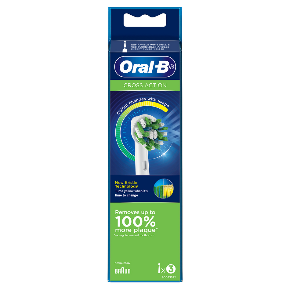 Oral-B Cross Action Replacement Refill Brush Heads - 3 Heads