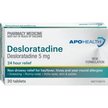 APOHEALTH Desloratadine 5mg Fast Acting Antihistamine 20 Tablets