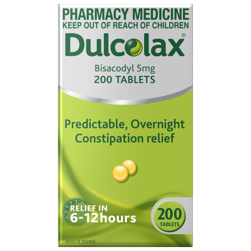Dulcolax 200 Tablets 5mg Bisacodyl Laxative Relieves Constipation
