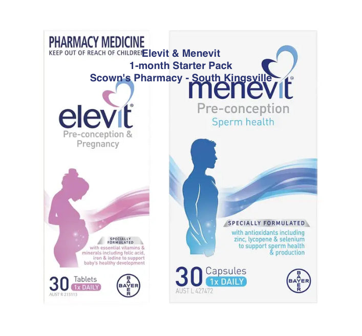 Elevit 30 Tablets & Menevit 30 Capsules Pregnancy Planning Kit 1 Month Combo Supply