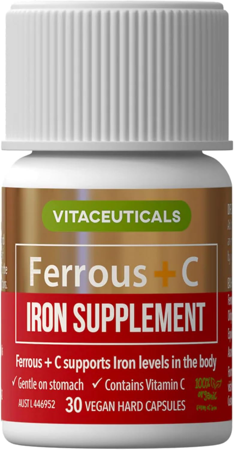 Vitaceuticals Ferrous + C Iron Supplement 30 Hard Capsules